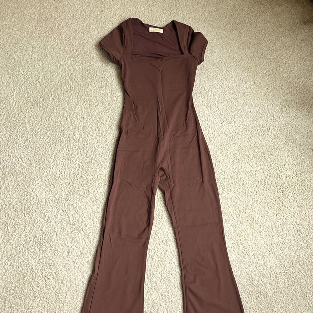 Brown athletic jumpsuit